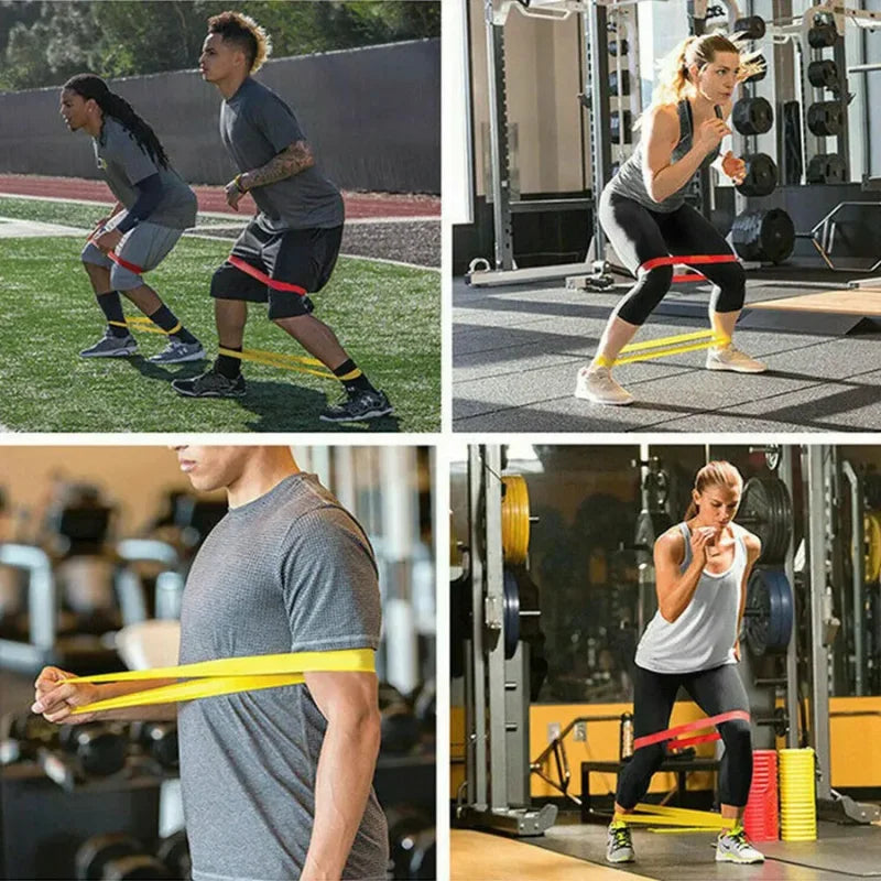 Kit de 5 Mini Faixas Elásticas Ideal p/ Exercício/Academia/Treino/Funcional/Mobilidade Em Casa