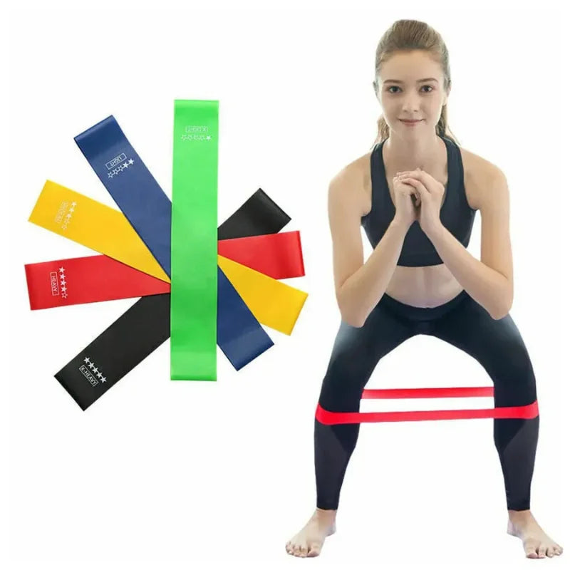 Kit de 5 Mini Faixas Elásticas Ideal p/ Exercício/Academia/Treino/Funcional/Mobilidade Em Casa