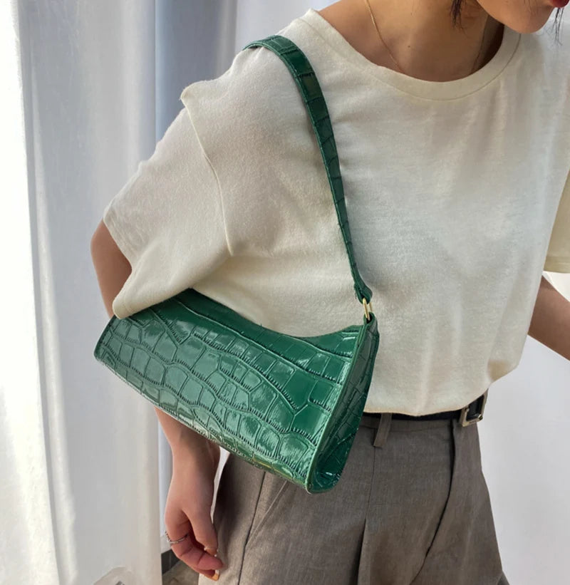 Bolsas de Couro Com Estampa de Jacaré
