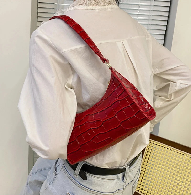 Bolsas de Couro Com Estampa de Jacaré