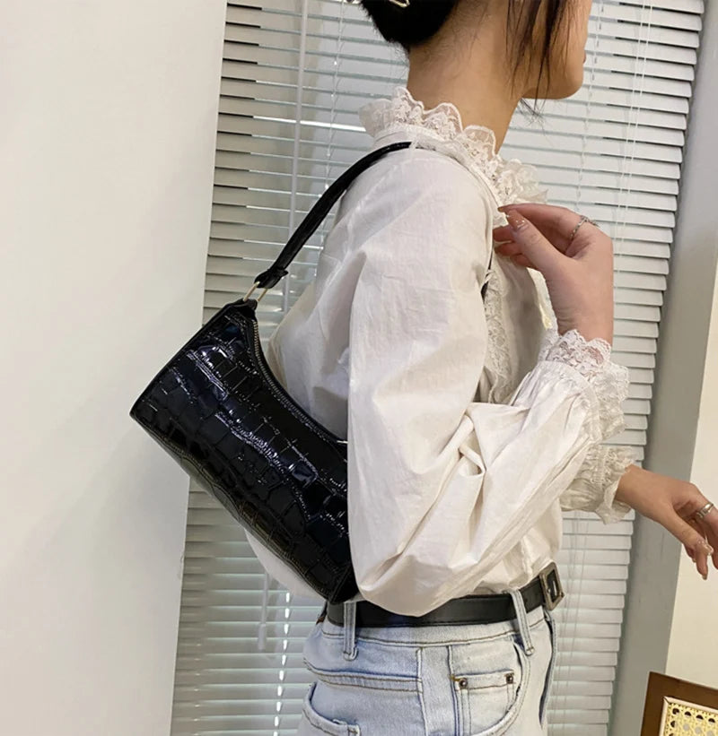 Bolsas de Couro Com Estampa de Jacaré