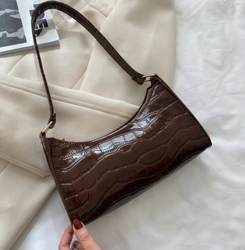 Bolsas de Couro Com Estampa de Jacaré