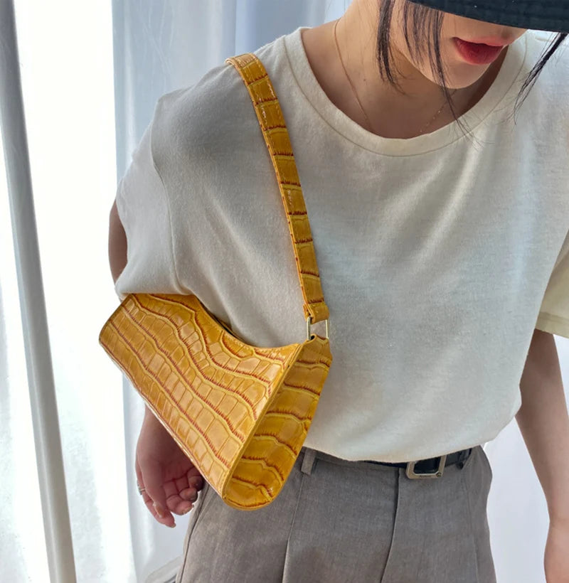 Bolsas de Couro Com Estampa de Jacaré