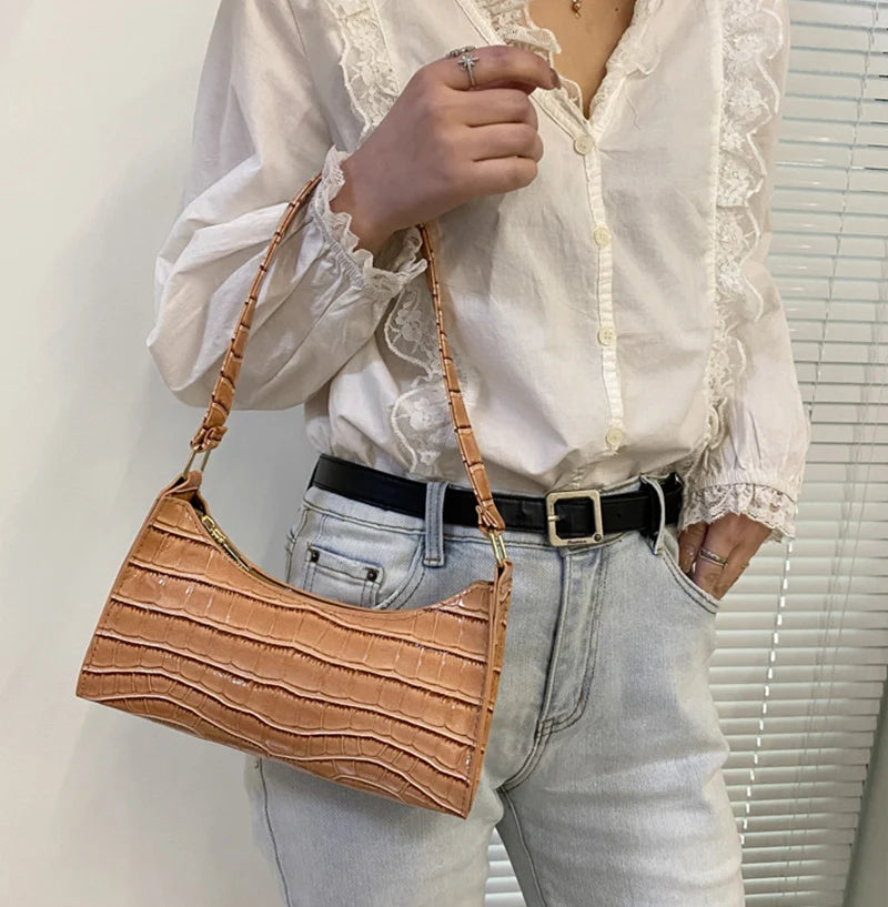 Bolsas de Couro Com Estampa de Jacaré