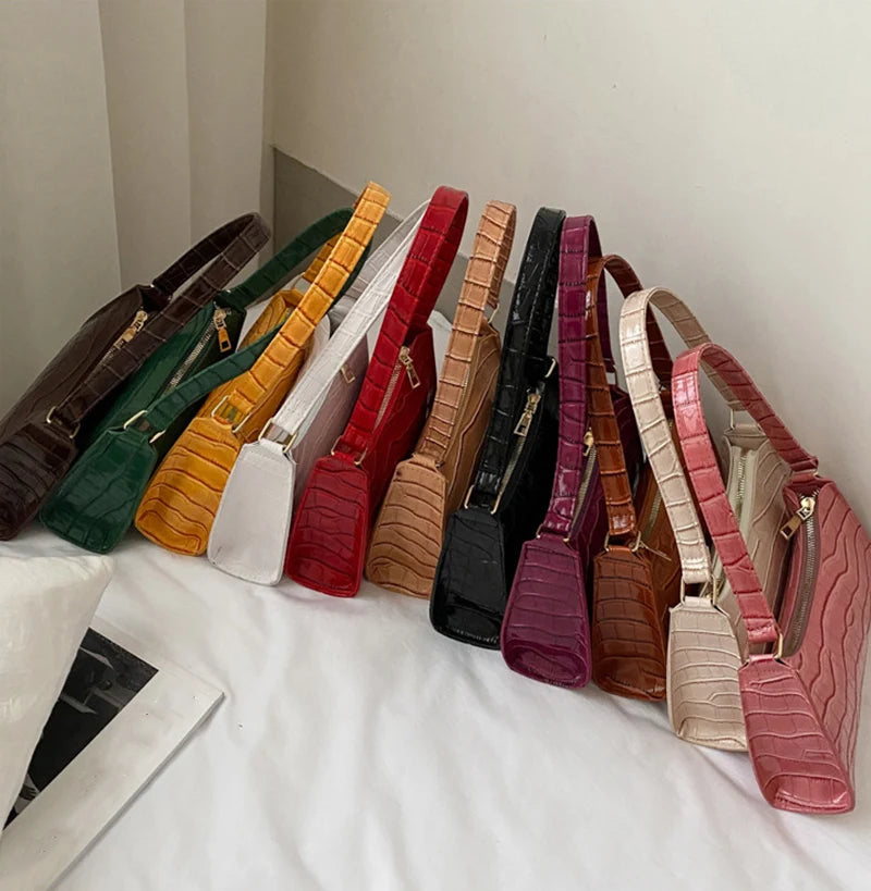 Bolsas de Couro Com Estampa de Jacaré
