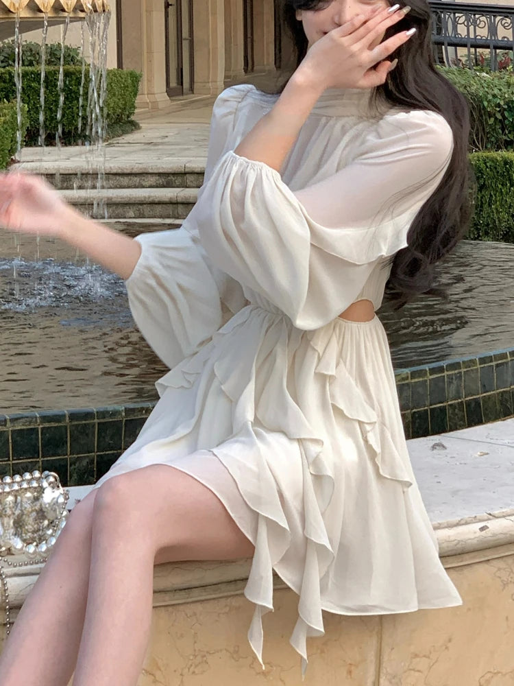 Vestido Curto de Chiffon