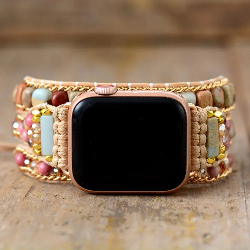 Pulseira Apple Watch com Miçangas - BeadCraft Elegance