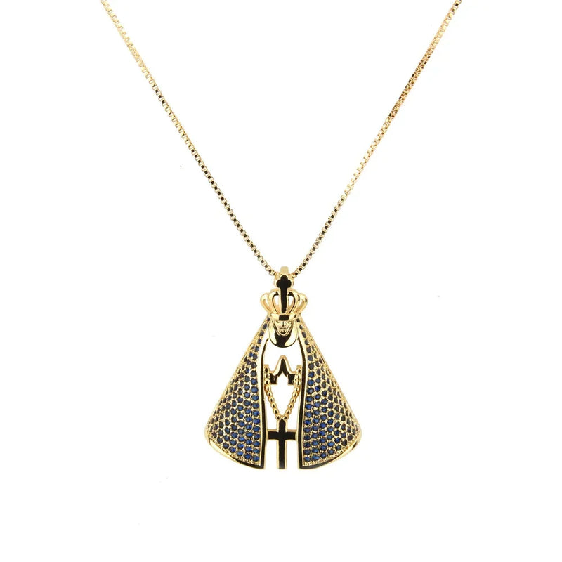 Colar Nossa Senhora Aparecida Banhado a Ouro 18k